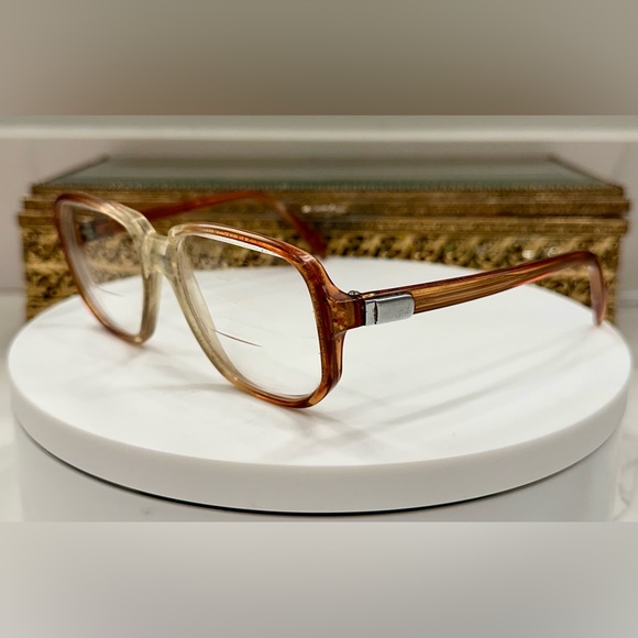 Logo Paris - Rx - Amber Ombré Oversized Vintage Eyeglass Frames - GUC, Unisex - Picture 9 of 16